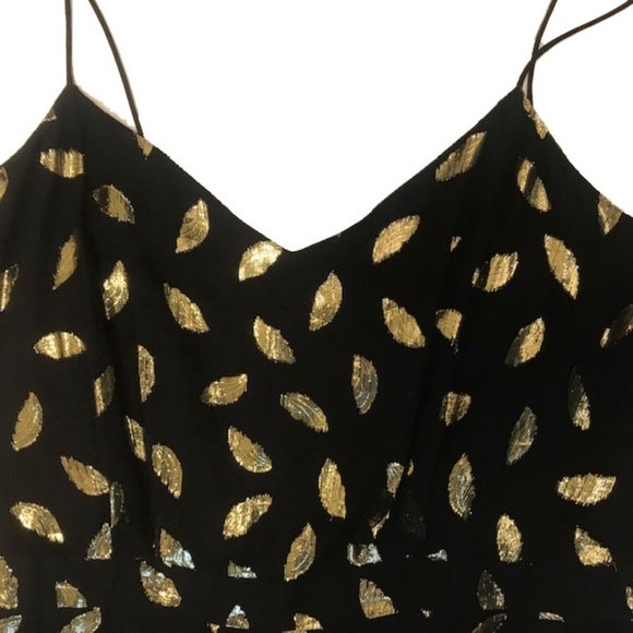 Diane Von Furstenberg Siena Black & Gold Metallic Silk Dress - Picture 5 of 10